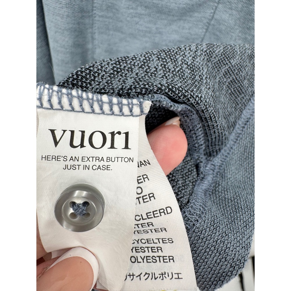 Vuori Ace Polo Mens L Blue Pique Slim Fit Chest Pocket V164 - Picture 5 of 11